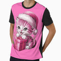 Pink Christmas Kitty Playing With Present | Pink by PinkGoddessLove