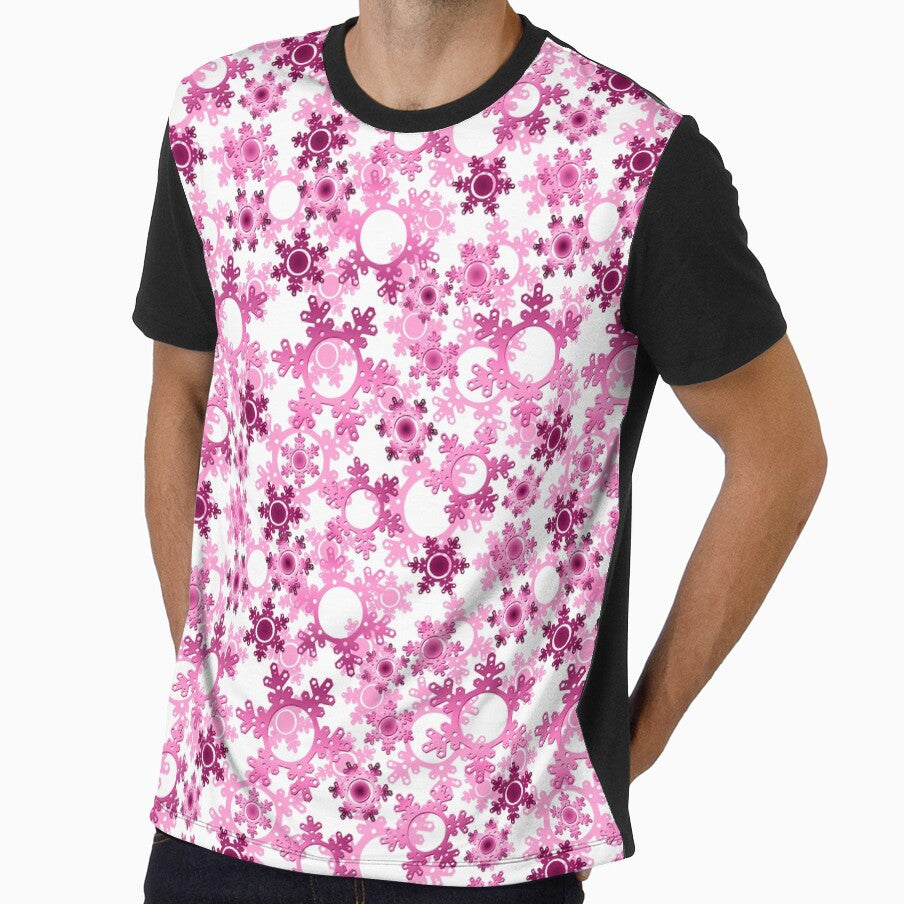 New Year's Christmas pattern with pink snowflakes by fuzzyfox
