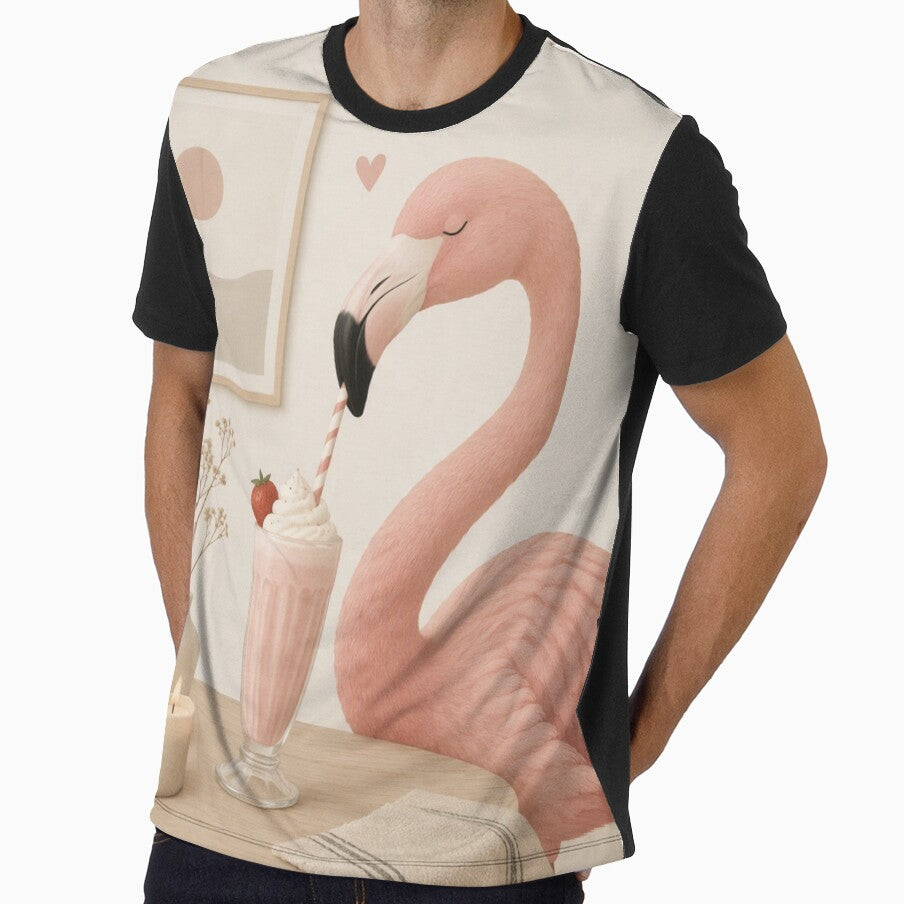 Hygge Flamingo & Milkshake "DELICIOUS" Portrait by NickWhittleArt