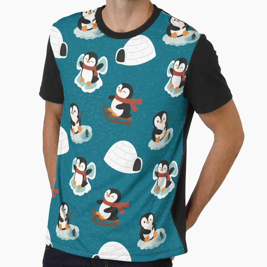 Playful Penguins - Navy Blue by meldurand