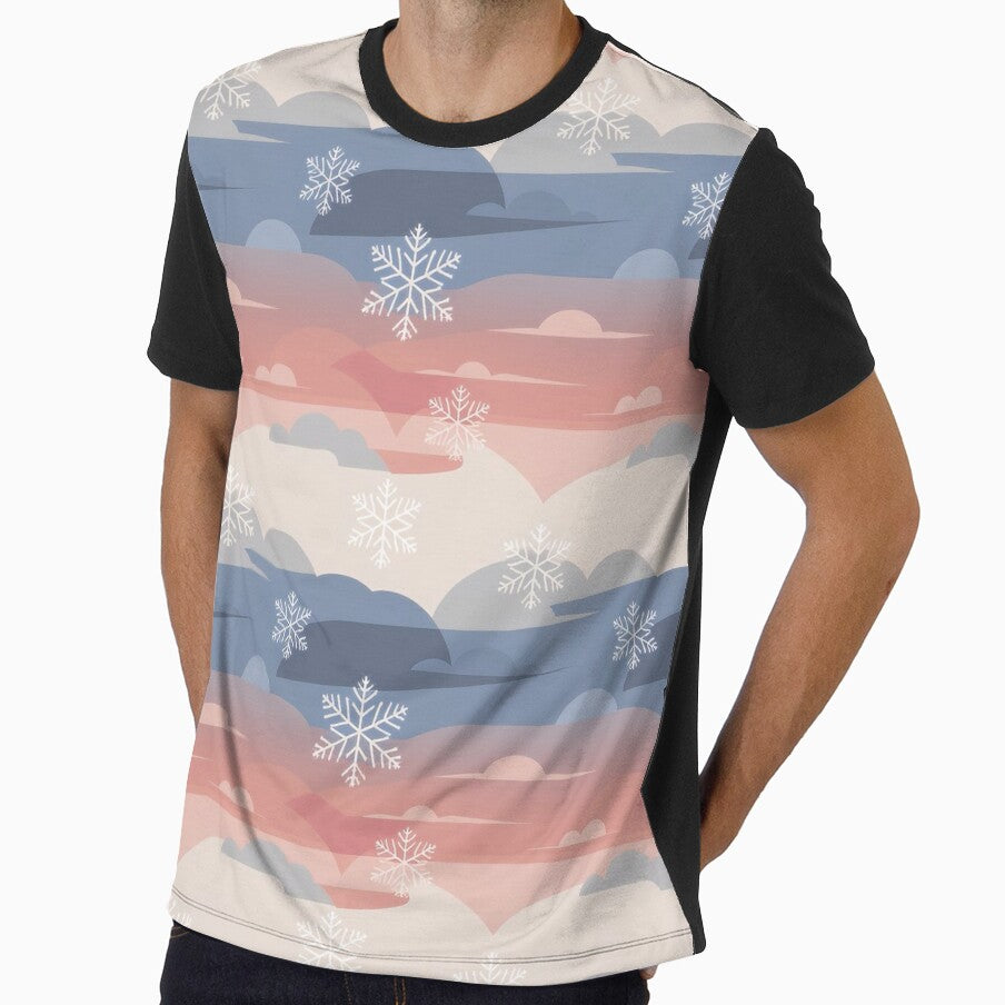 Winter Snowflakes and Sunset Clouds Pattern by PragmaticP