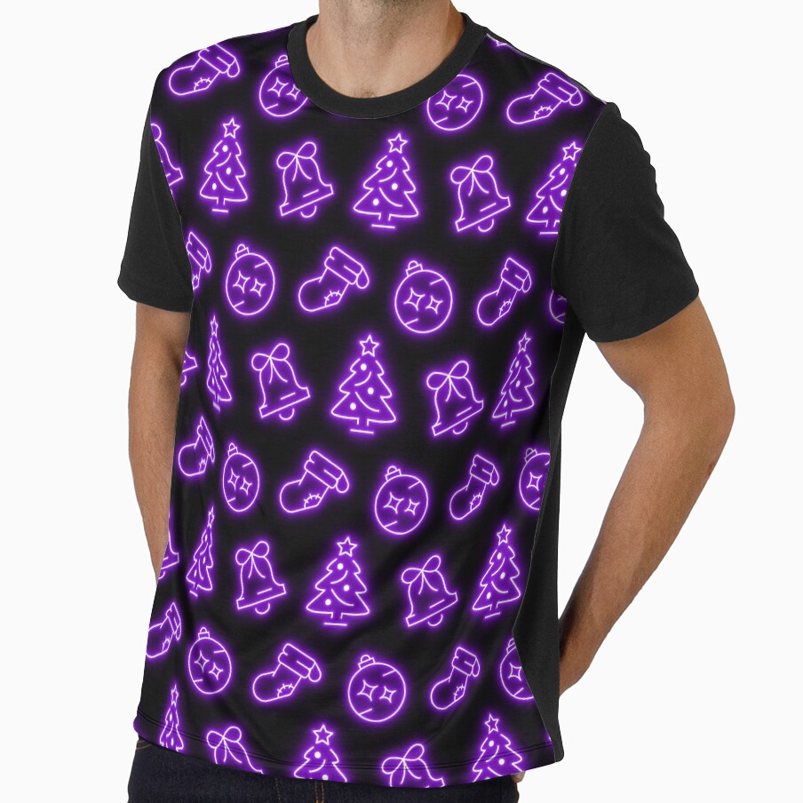 Neon Purple Christmas on Black by Pixels2Patterns