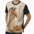 Hygge Meerkat & Croissant "DELICIOUS" Portrait by NickWhittleArt