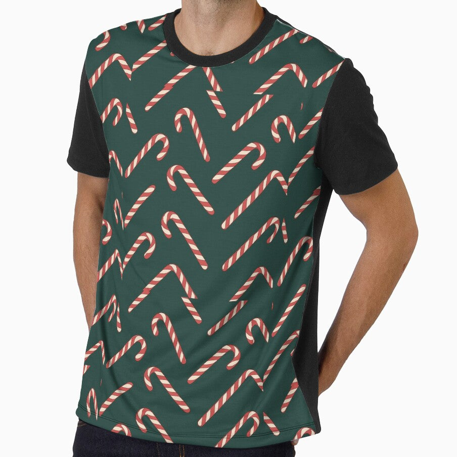 Candy Cane Chevron Seamless Pattern – Christmas Green Edition by PunchDrop