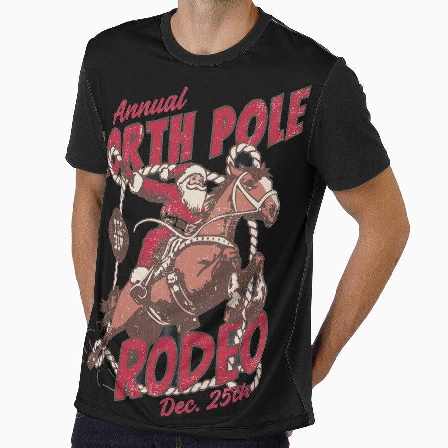 Annual North Pole Rodeo Yee Haw Santa Christmas Vintage Style by Denenberg Jardel