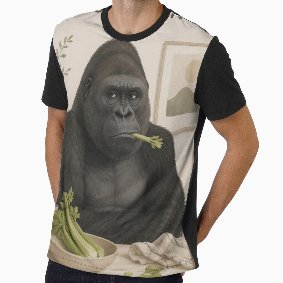 Hygge Gorilla & Celery "DELICIOUS" Portrait by NickWhittleArt