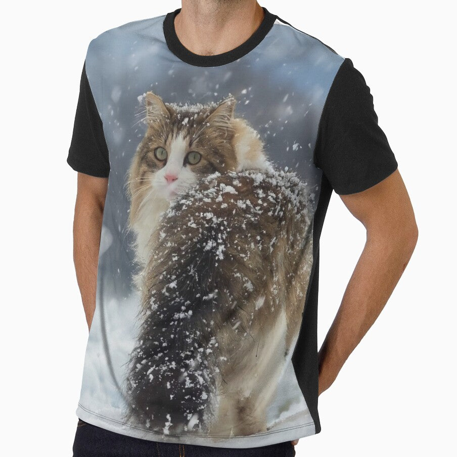 Fluffy Cat Winter Art by MB-CatPrints