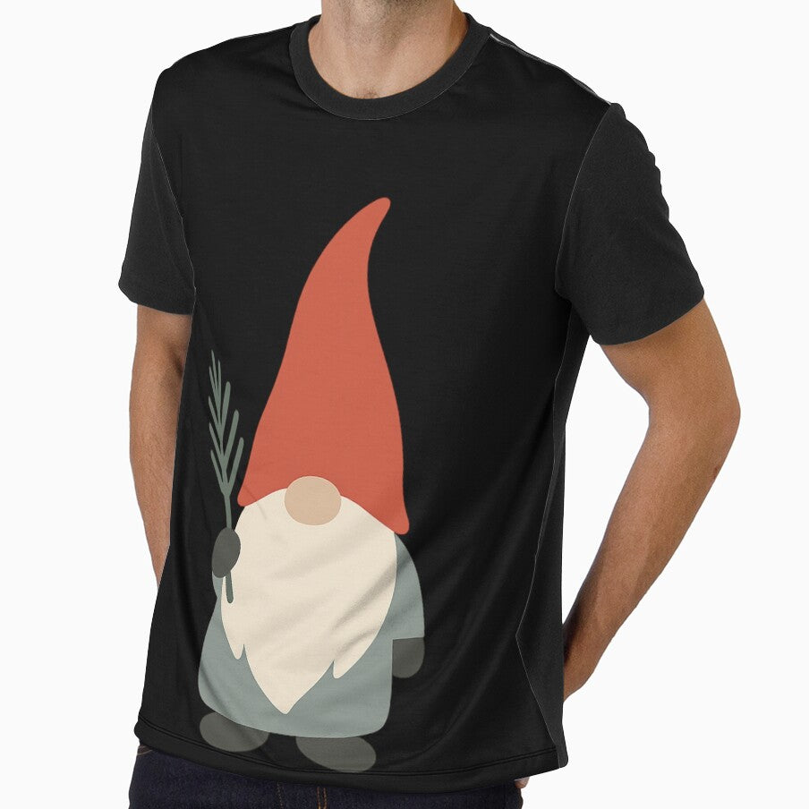 Minimal Christmas Gnome with Pine - Cute Scandi Holiday Gnome by PunchDrop