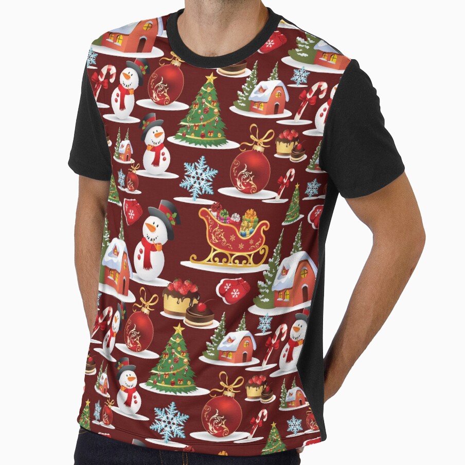 Red Snowman Christmas Pattern by MixinMadness