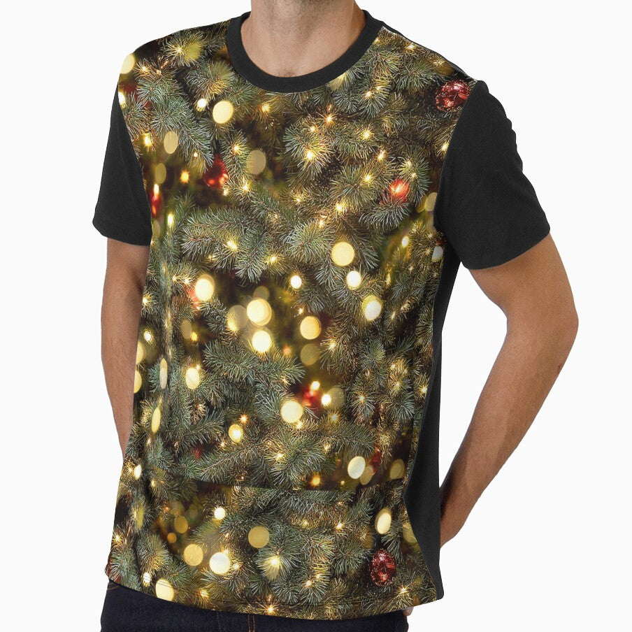 Bokeh Seamless Real Christmas Tree Camo and Printed Lights Pattern by ChattanoogaTee