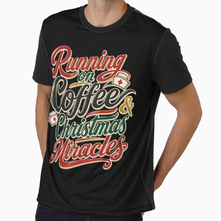 Running on Coffee Christmas Miracles, gift for nurse, by AW2 Designs