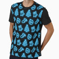 Neon Blue Christmas on Black by Pixels2Patterns
