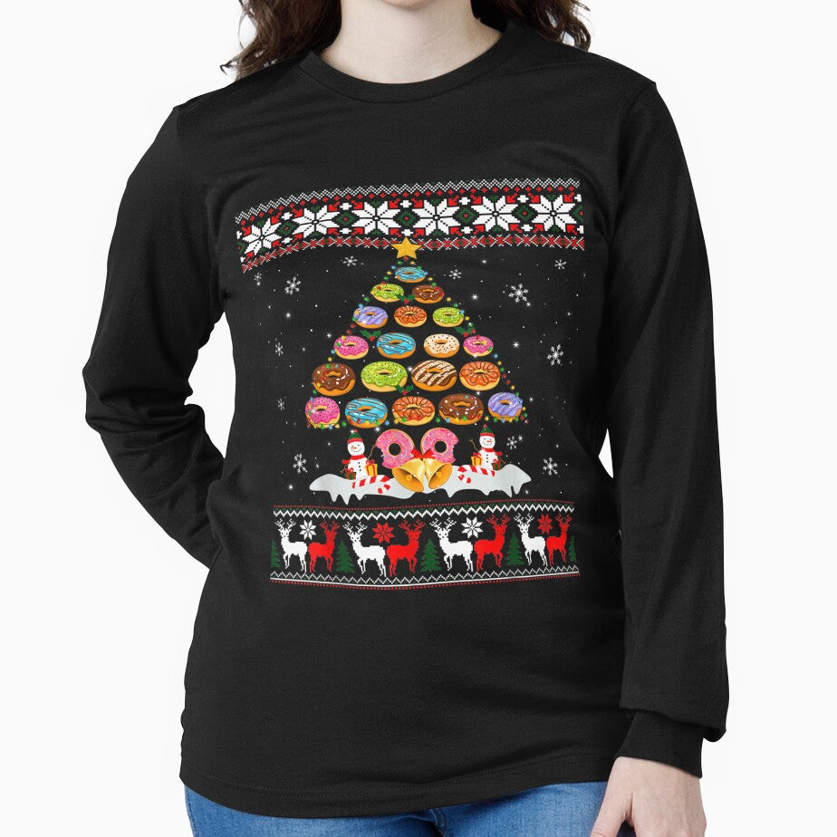 Christmas Donut Tree Funny Pajamas Gift Ugly Sweater by brita797