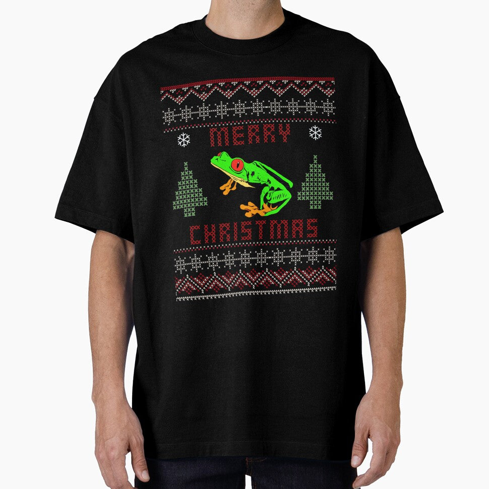 Red Eyed Tree Frog Ugly Christmas Sweater by JRRTs
