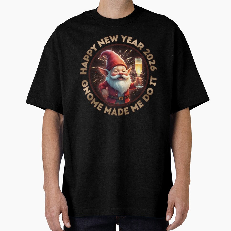 Happy New Year 2026 Red Gnome | Gnome Made Me Do It Festive Holiday Art by PROPera-design