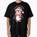 Cozy Penguin Christmas Design - Cute Holiday Penguin Tee by PriyaMagic