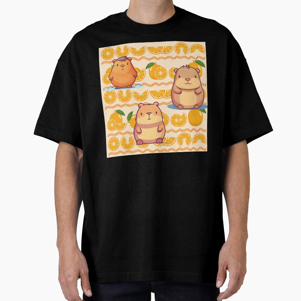 Sticker capybara  on an orange background by S-ZYBI