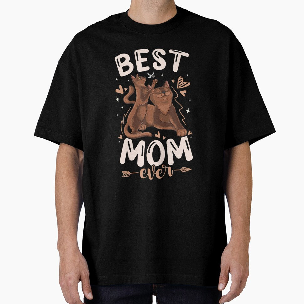 Best Cat Mom Ever – Cute Brown Cat and Playful Kitten by NoeValdric