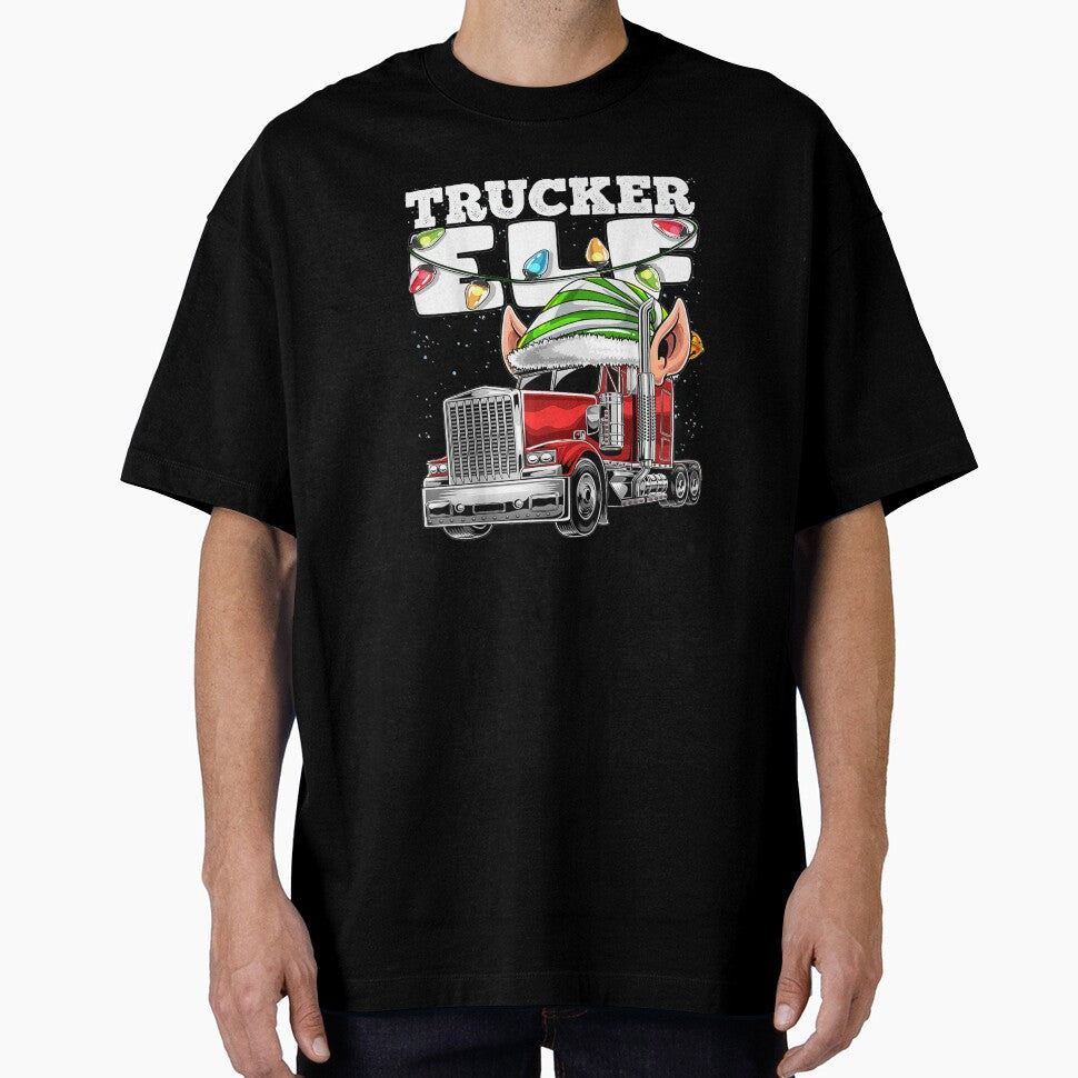 Trucker Elf Truck Driver Big Rig Funny Christmas by lishakaren