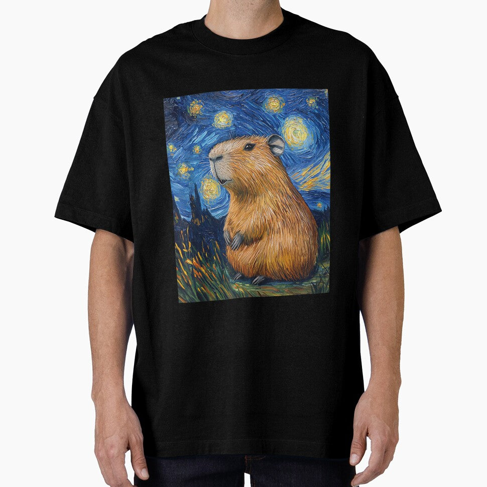 Capybara - Van Gogh Style - Starry Night - Funny Graphic Art for Men Women Kids , Capybara Gift Lover by DZIRI NAJAT