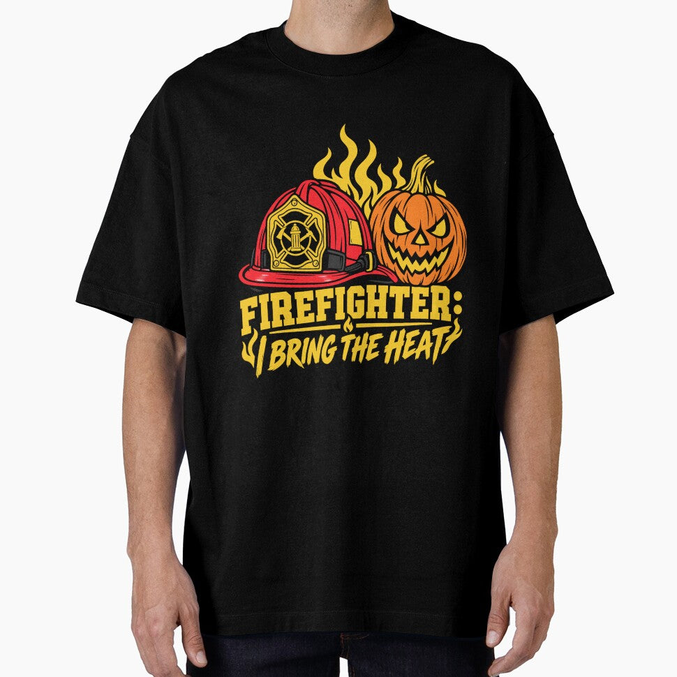Firefighter I Bring the Heat Halloween Jack-O-Lantern Design by Uglyandcute