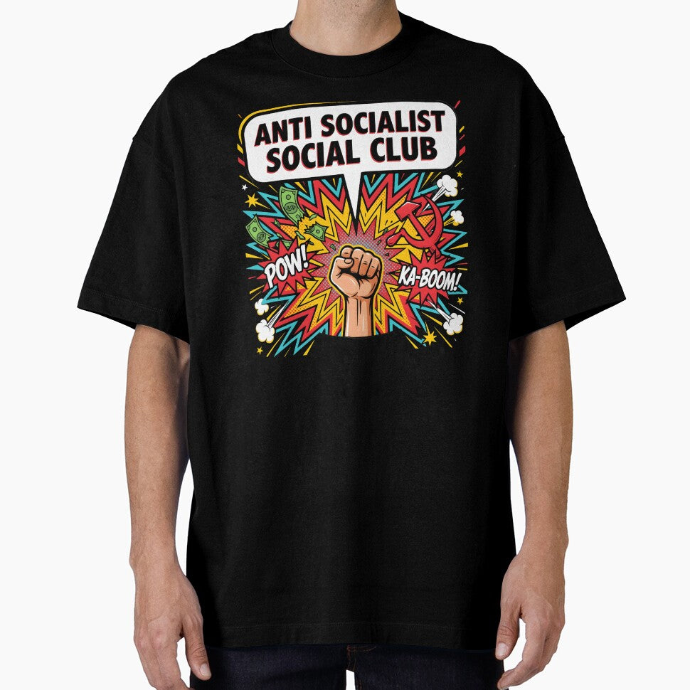 Anti Socialist Social Club Funny Political Satire for Patriotic Americans by Redgiant87x