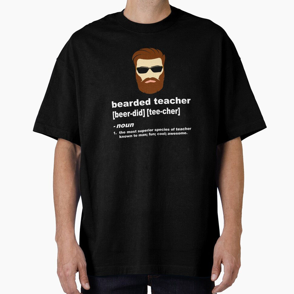 Funny Beard Teacher Shirt; Teacher Appreciation Gift for Men by chuckletees