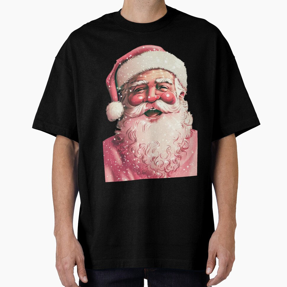06 Retro Vintage Pink Santa Claus by printiesart