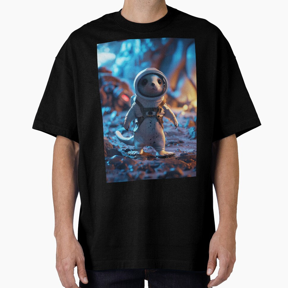 Adorable Otter Astronaut in Space Suit Exploring Outer Space Planet by Mullet Monkey