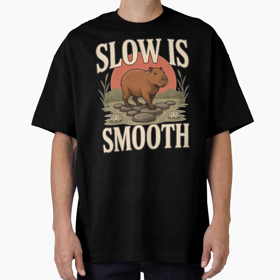 Slow Is Smooth Capybara – Vintage Stoic Nature Design by No Excuses Supply