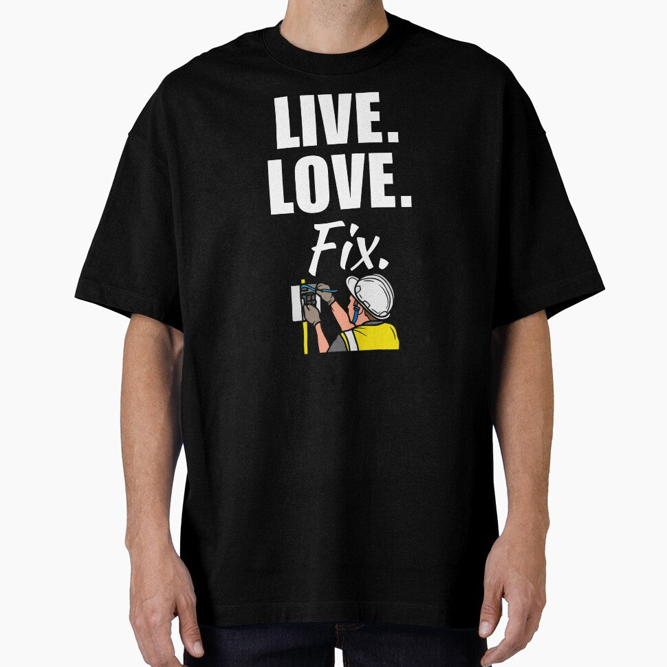 Live, love, fix. Funny electrician husband quote or saying for electrician employee by NBSStore