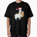 Santa Llama Funny Llama Sloth Christmas by SkyCloudBlue