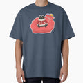Cute chubby black santa cat with huge red sack of Christmas gifts by CiniArt