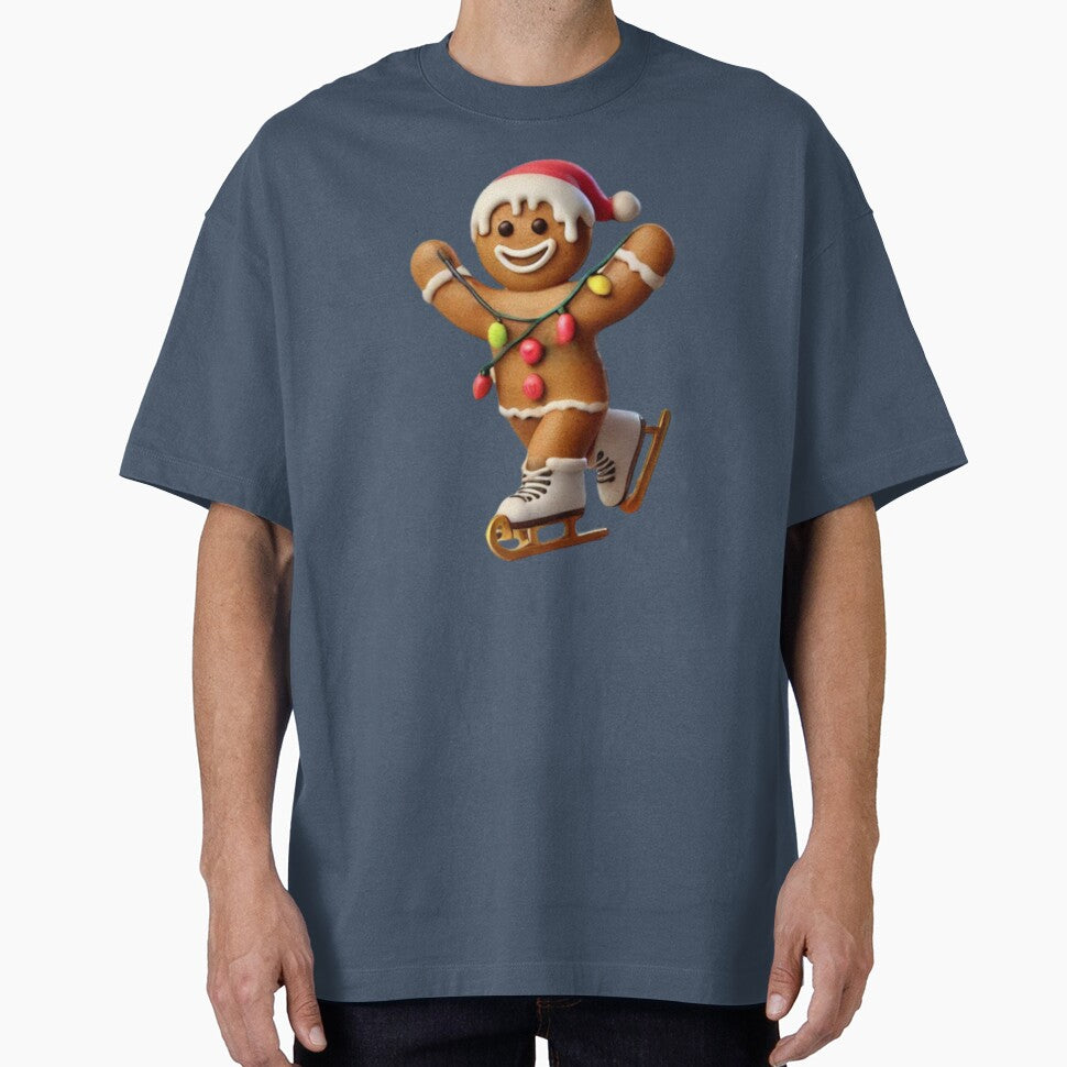 CUTE FUNNY GINGERBREAD CHRISTMAS COOKIE SKATING FESTIVE by Arts4U