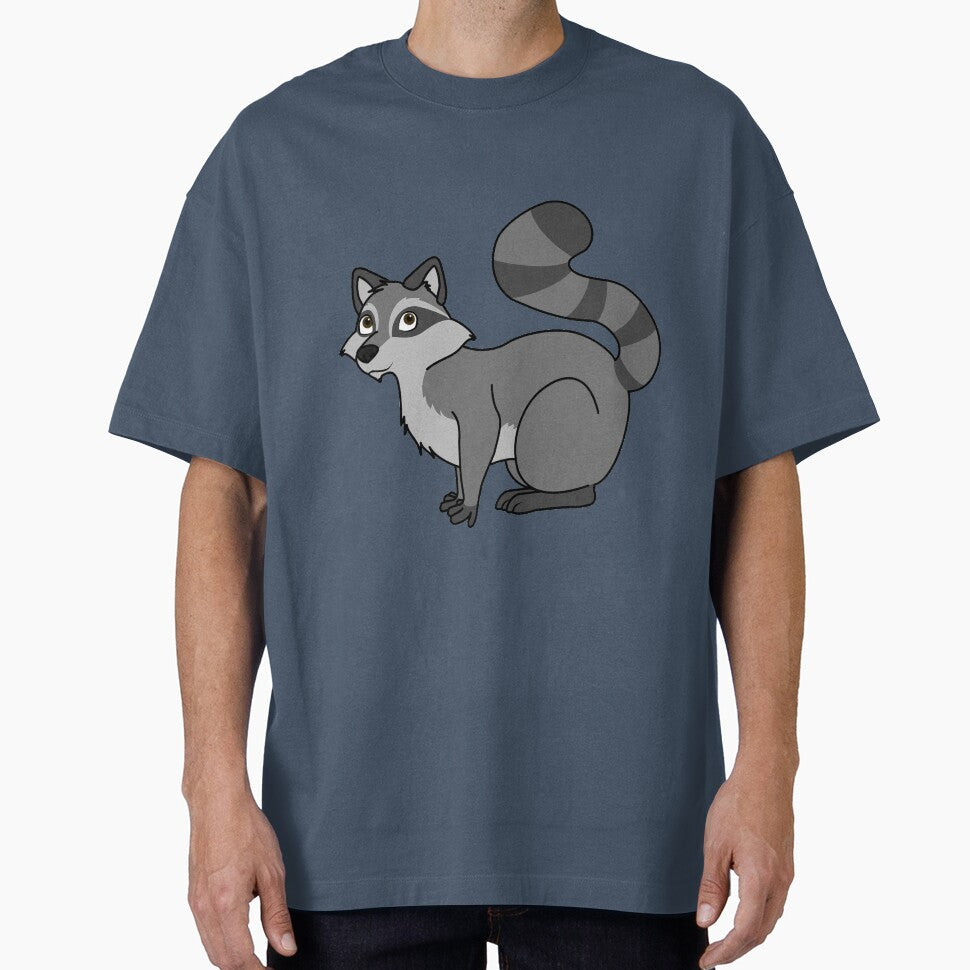 Silver Raccoon with Striped Tail by Grifynne