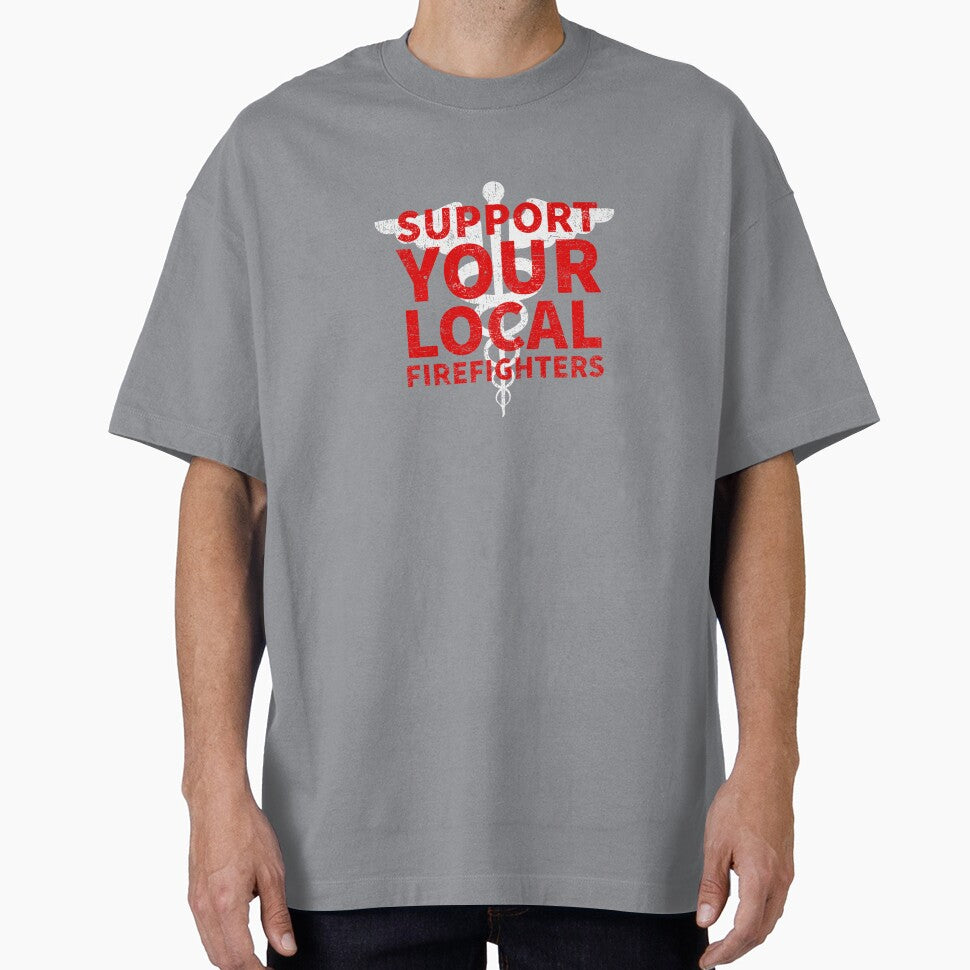 Support Your Local Firefighters EMS Paramedic COVID 19 DISTRESSED VERSION by Dan Brady
