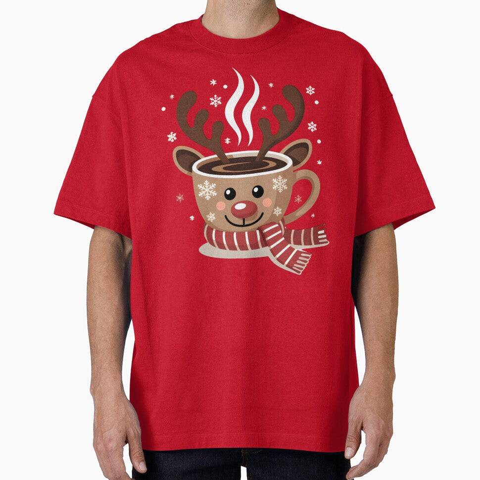 Cute Coffee, Coffee lover, Cozy Holiday, Cute Christmas, Rudolph Coffee, Winter Mug Design, Gift by elikatti
