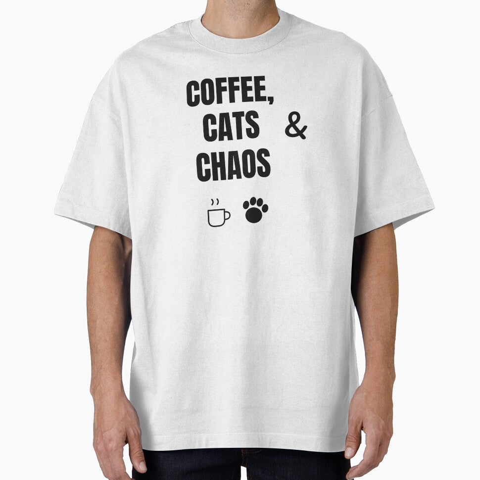Coffee Cats and Chaos - Funny Cat Mom Gift by RankShift