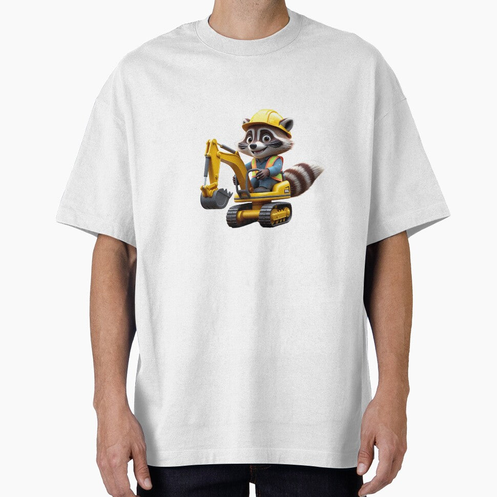 Construction Raccoon on Excavator | Cute Builder Animal Illustration by raccoonmerch