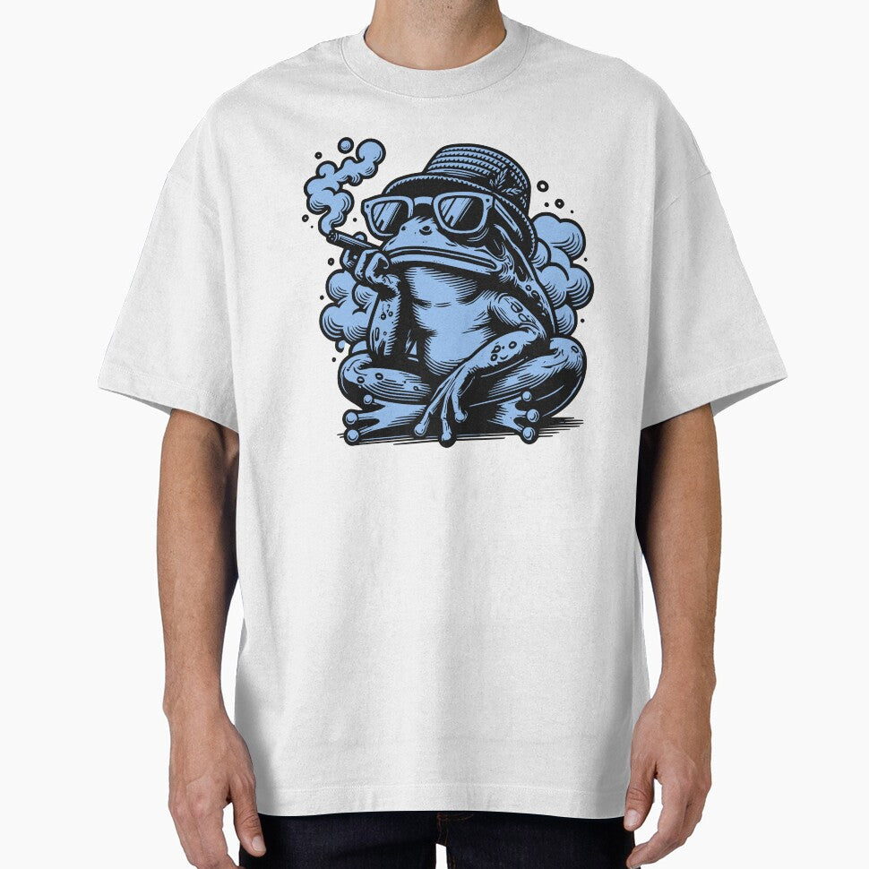 Cool Frog Smoking Cigar | Chill Frog Art, Retro Streetwear Frog Design, Relaxed Frog with Sunglasses, Hipster Animal Illustration by Graphic Botique