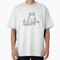 Cat tangled in Christmas lights design 2 by Dominika Farkašová