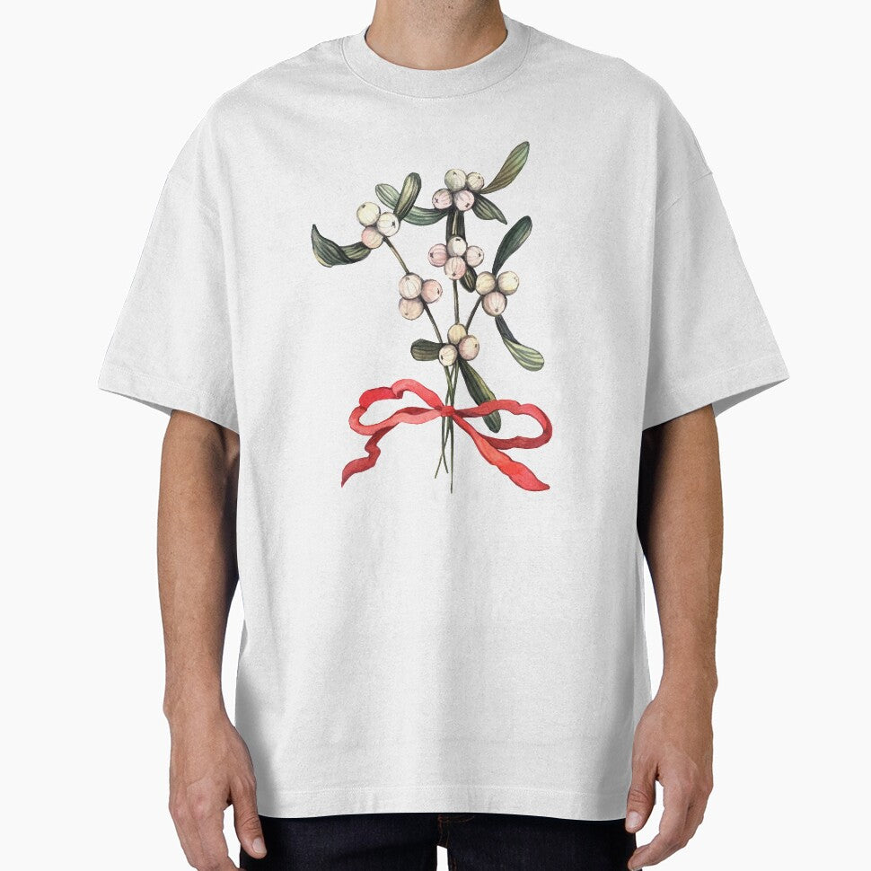 Watercolor Christmas branch mistletoe by Anna  Yudina