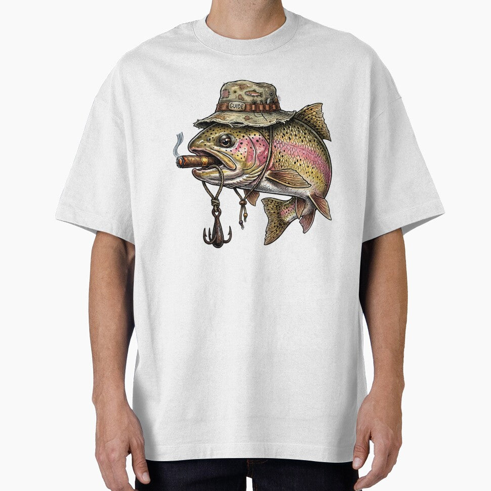 Funny Smoking Trout Fish Vintage Angler Humor Retro Fisherman by ZBIFBOUETLA