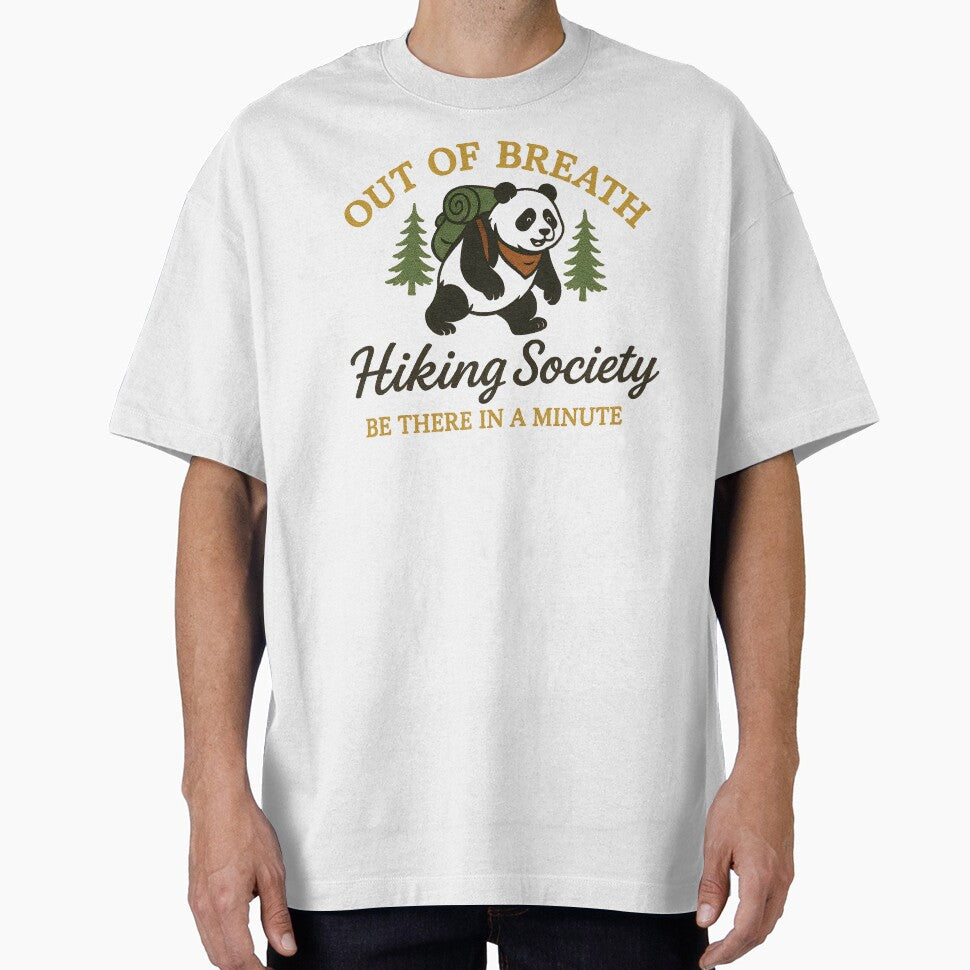 Out of Breath Hiking Society, Hiking Humor, Trail Adventure, Mountain Hiking, Panda Lover Outdoor Enthusiast Gift, Mountain Trail Humor, by Orvista