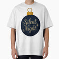Silent Night Navy Christmas Ornament – Elegant Gold Holiday Design for Clothing & Home Décor by Painted Moon by Luna Bee™