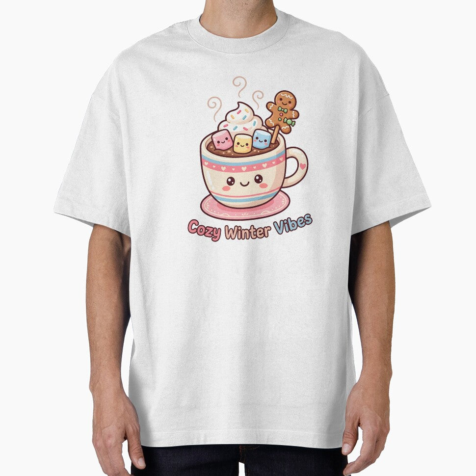 Kawaii Hot Chocolate Cozy Winter Vibes Cute Mug Art by BobaBunny76