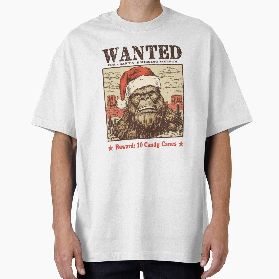 Vintage Wanted Bigfoot Santa Hat Funny Western Christmas Sasquatch Holiday by JessArty ⭐⭐⭐⭐⭐