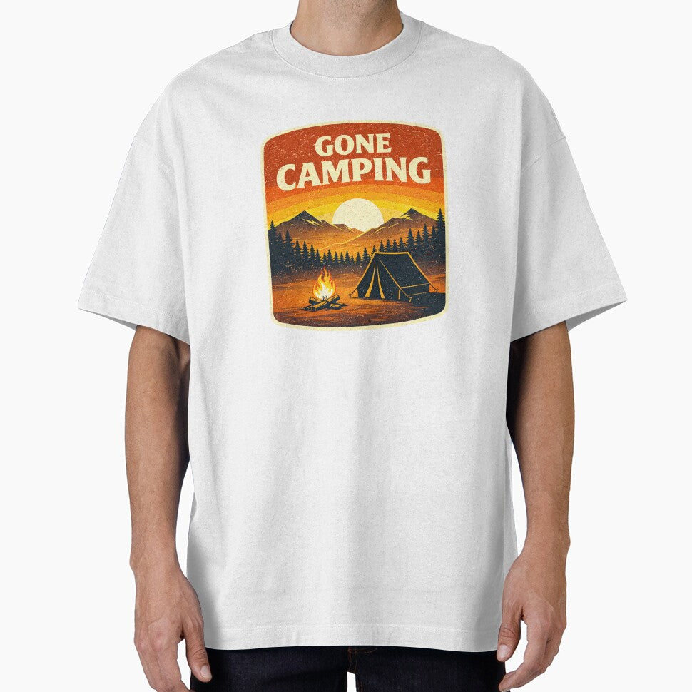 Gone Camping – Vintage Mountain Camping Sunset Design by EastEndTownie