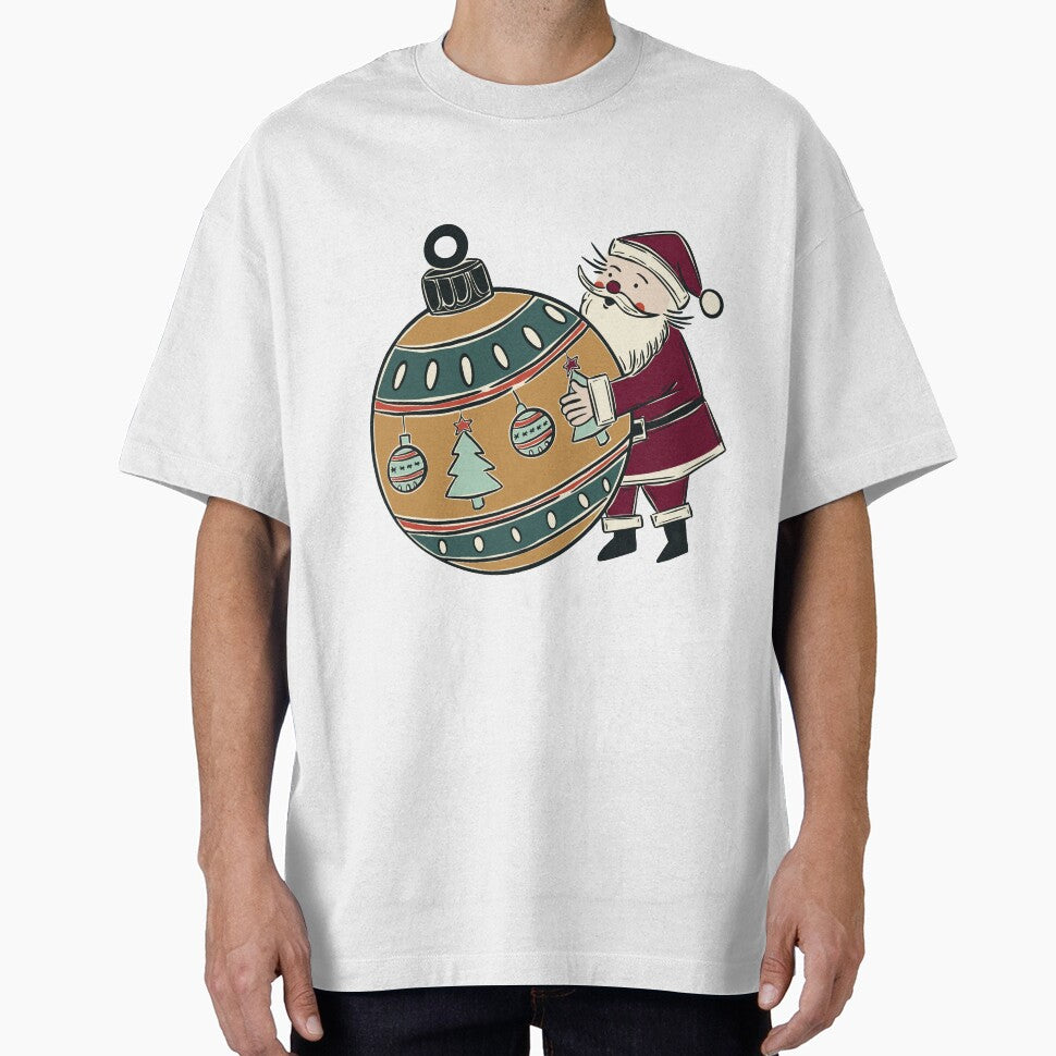 Santa Claus Hugging Christmas Ornament Deck The Halls by Claudia S. Design