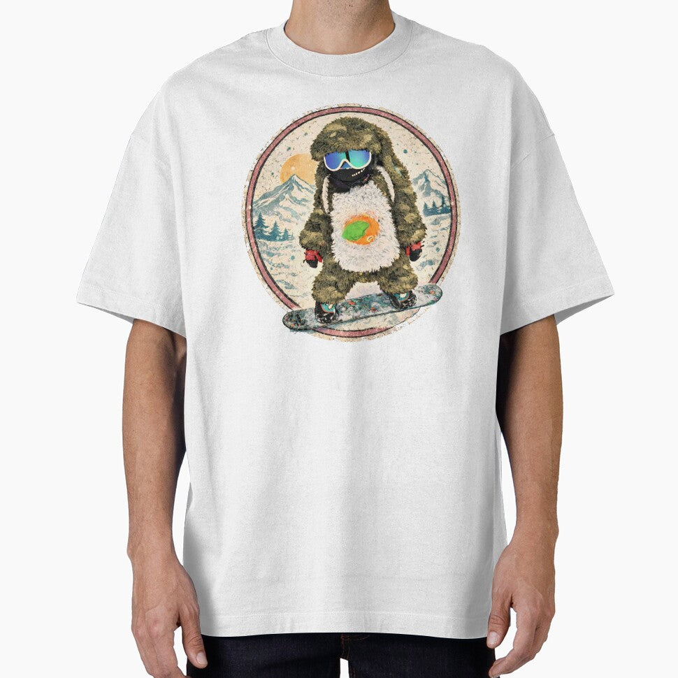 Fluffy Olive Green Snowboard Bunny – Cozy Winter Aesthetic Art by SkiStickerHub